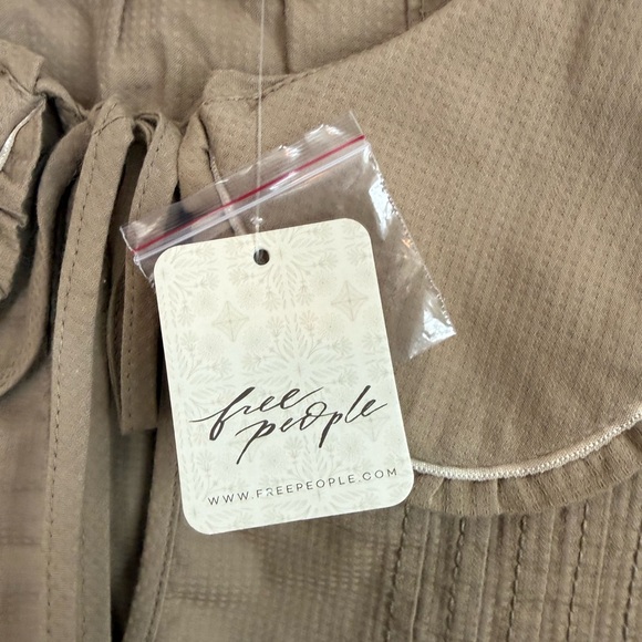 We The Free Tan Blouse with Ribbon Detail - Picture 4 of 5